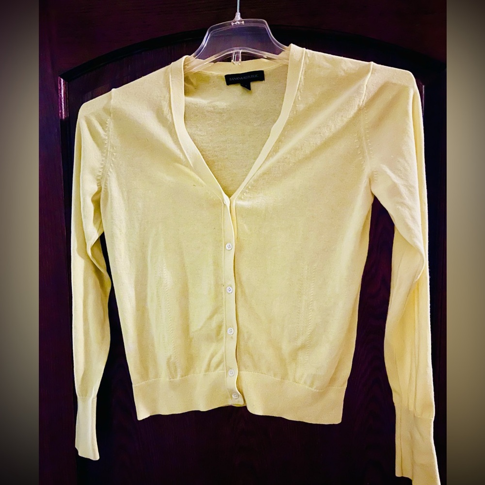 Banana Republic chartreuse cardigan